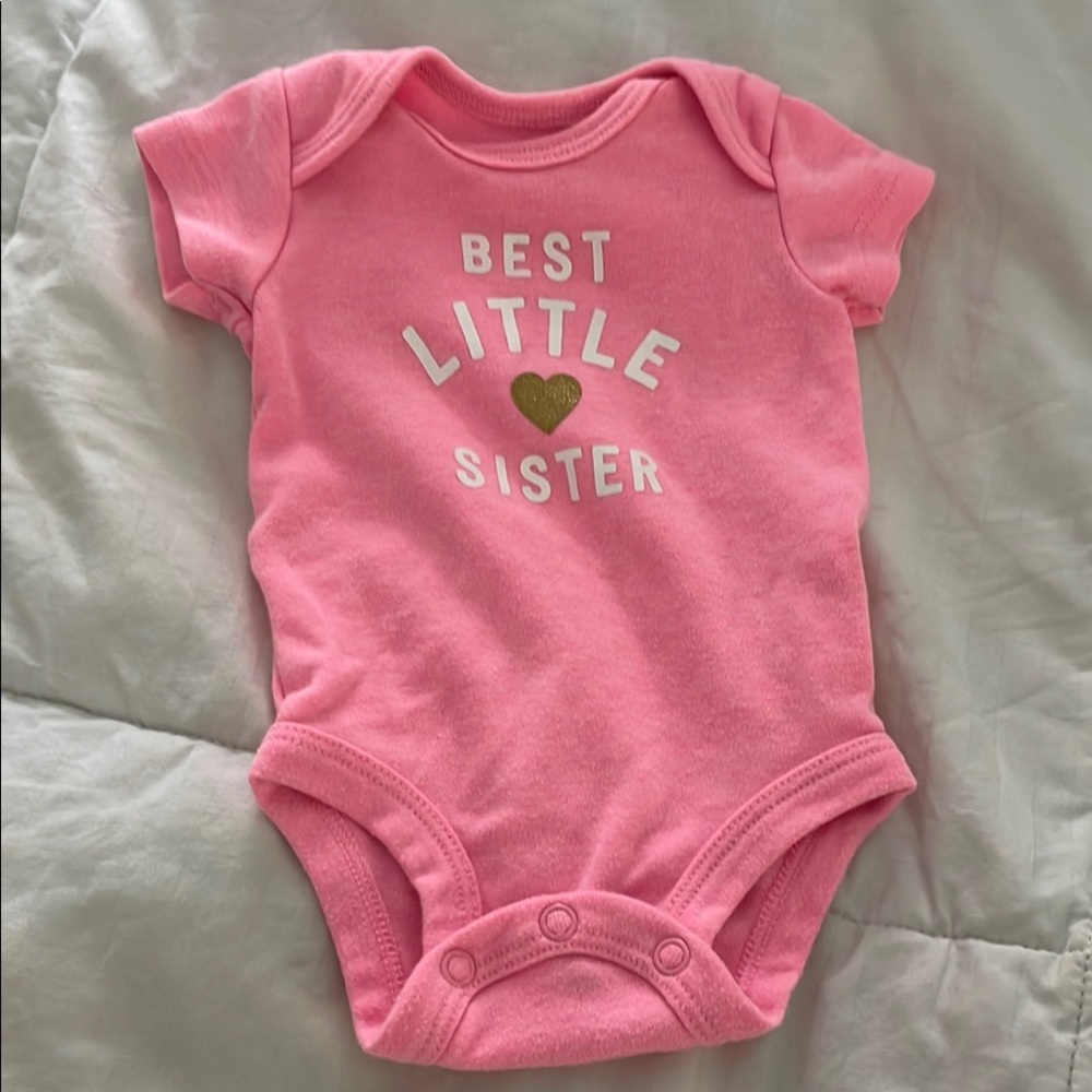 Pink 'Best Little Sister' Baby Onesie